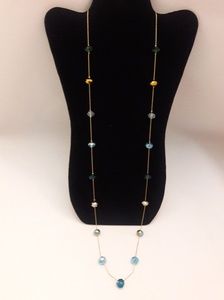 C.A.K.E Multi Color Long Statement Necklace
